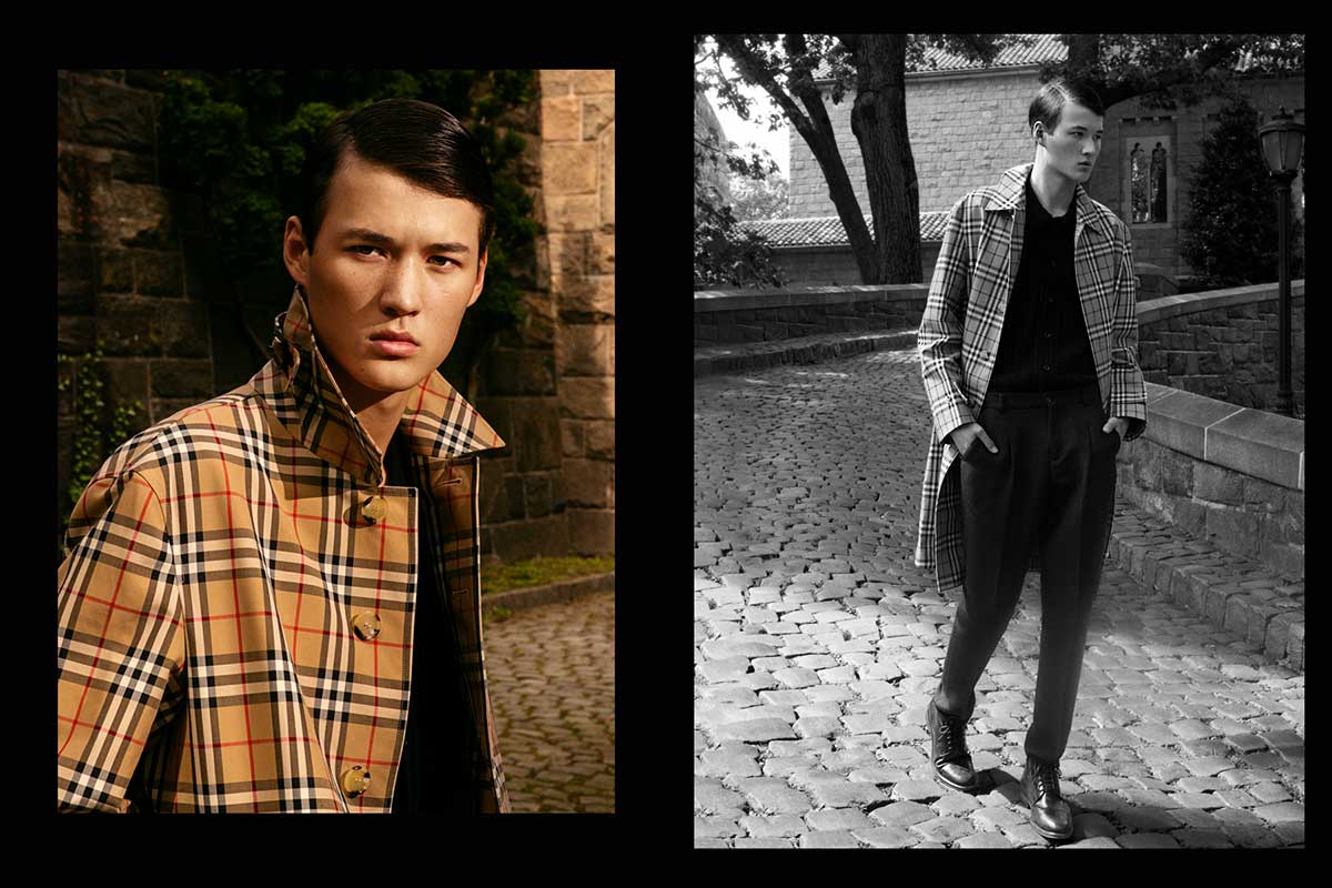 Model Ben Staton, from VNY Models, photographed in Burberry for Reserved magazine by B. Charles Johnson. Spread 2.