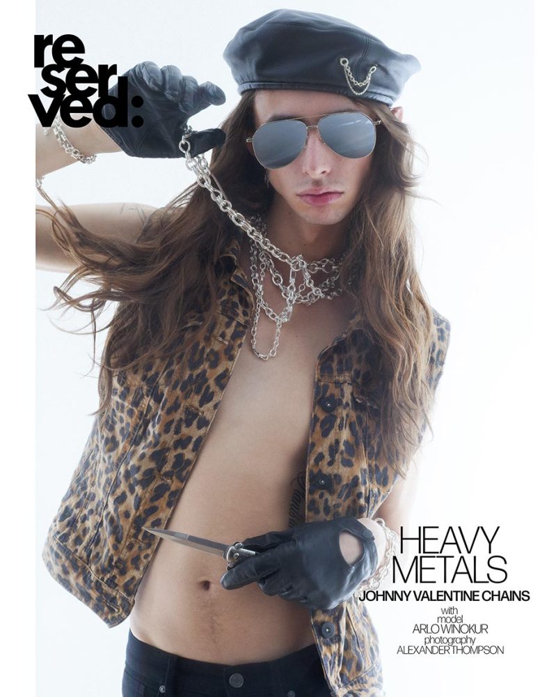 Home Johnny Valentine Chains from New York City. Model Arlo Winokur photograped by Alexander Thompson for Reserved magazine. Cover.