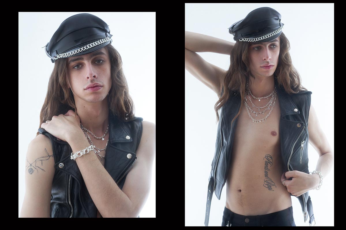 HEAVY METALS - JOHNNY VALENTINE CHAINS Johnny Valentine Chains from New York City. Model Arlo Winokur photograped by Alexander Thompson for Reserved magazine. Spread 1.