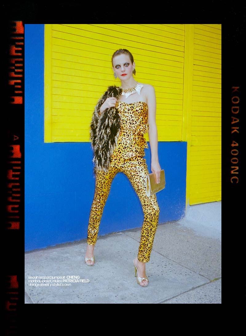 Allie Concannon photographed in a Cheng jumpsuit for Reserved magazine by Alexander Thompson.