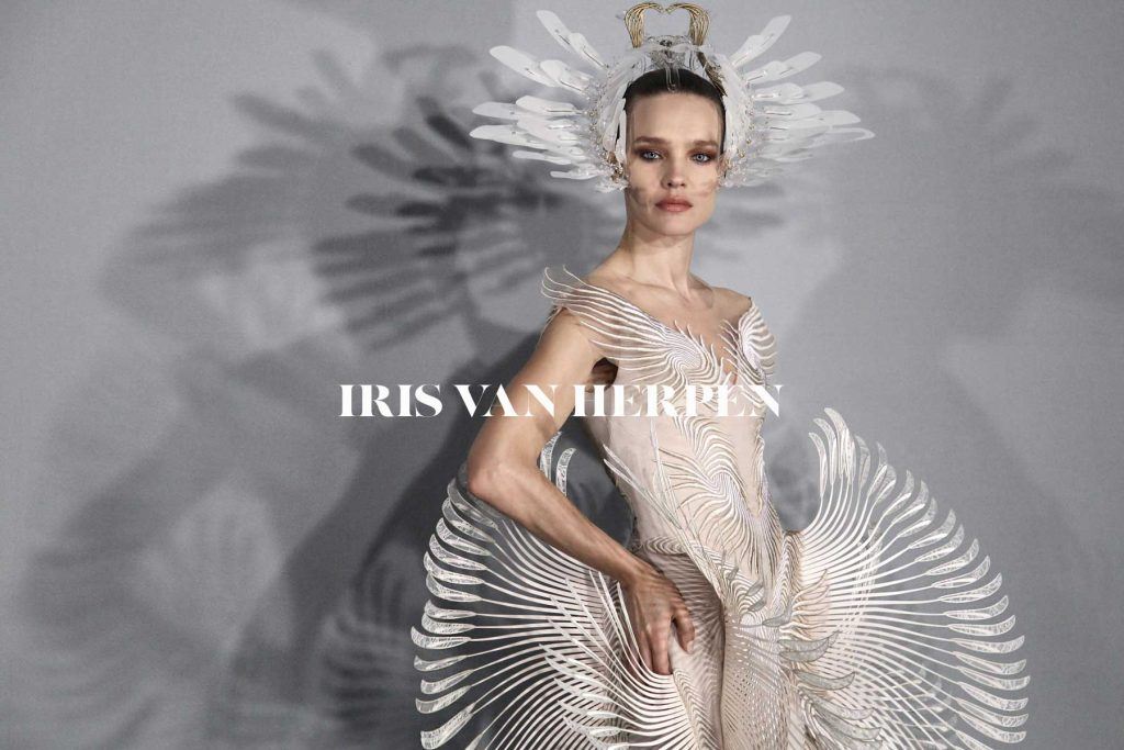 Supermodel Natalia Vodianova backstage at Iris van Herpen S/S 2021 Haute Couture show.
