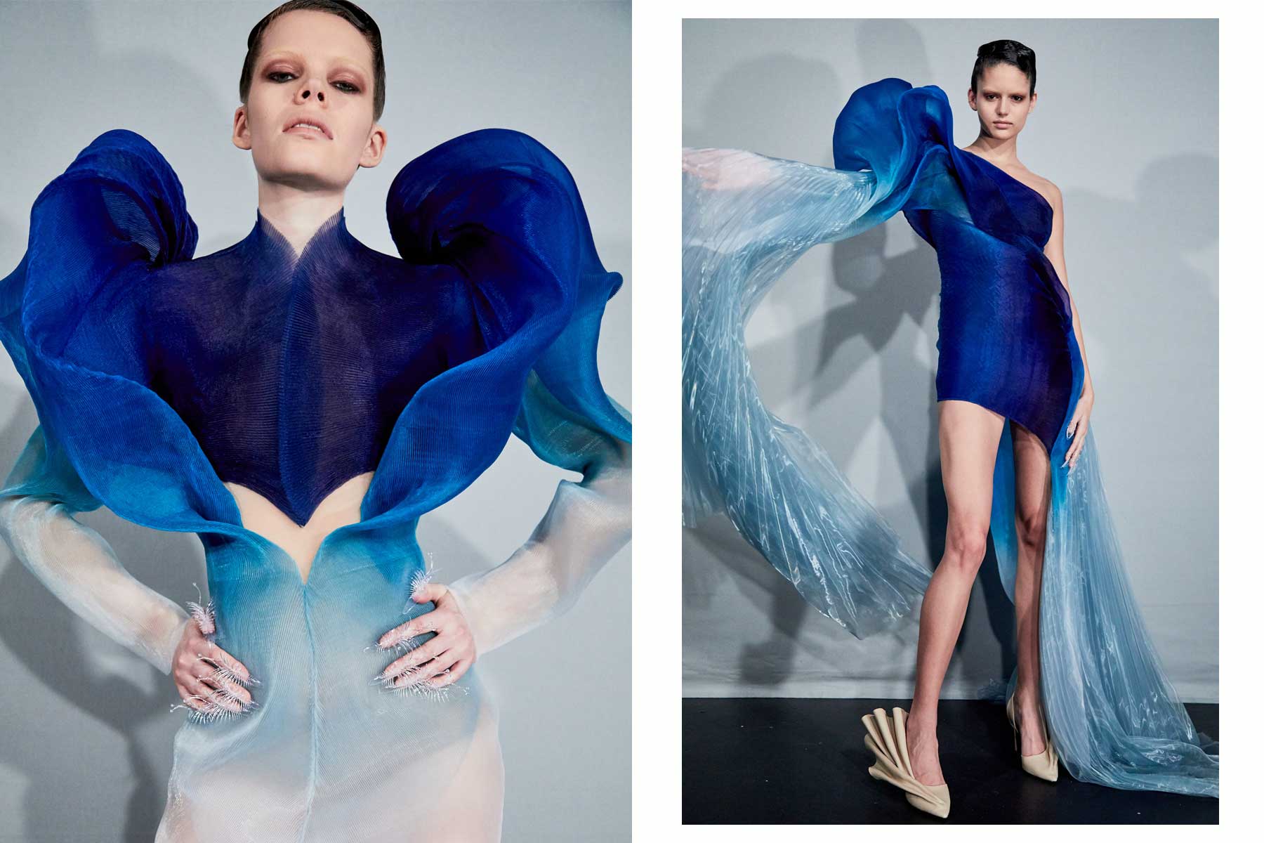 iris van herpen sculpts 'kinetic couture' that moves as models