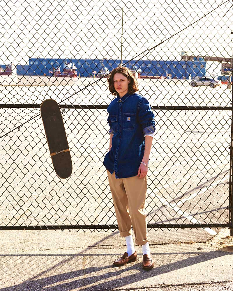 Skater menswear editorial by Kolby Knight, starring model Lucas Brenner. Image #3.