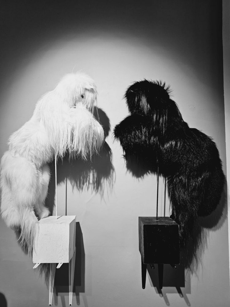 Quentin Veron black and white fur sculptures