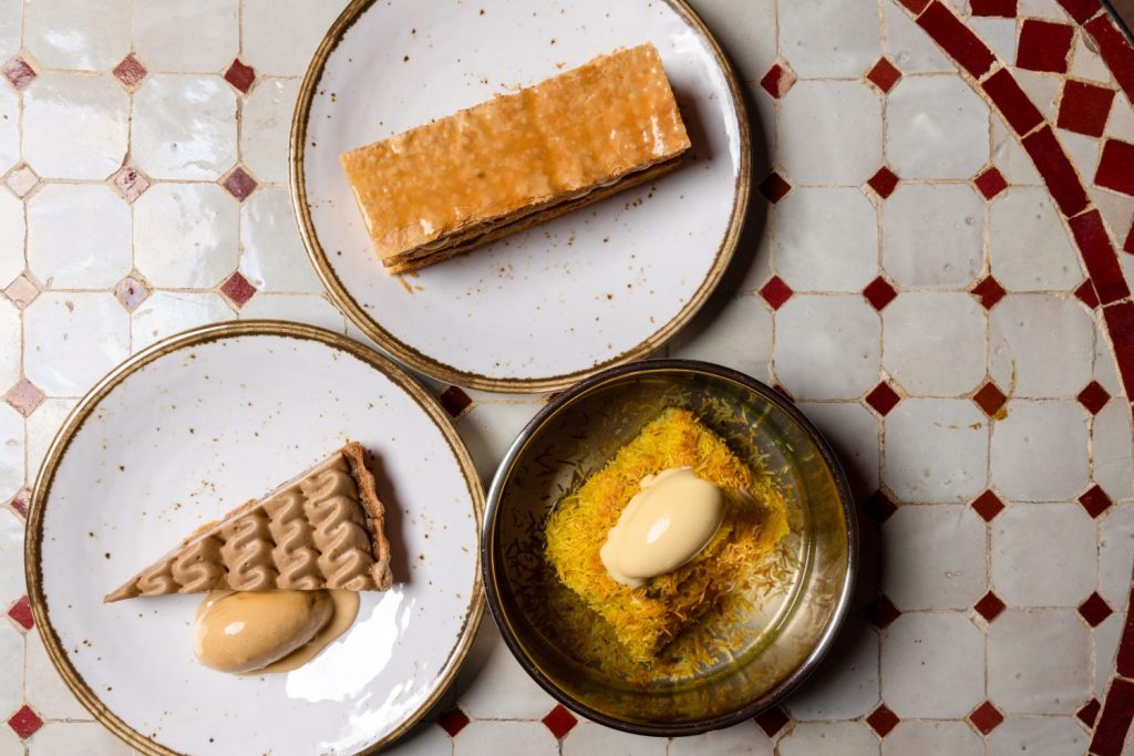 L R Earl Grey Tart Baklava Mille Fuie Knafeh 1024x683