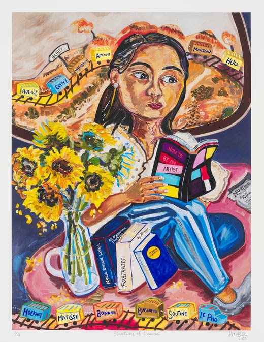 Susan Chen, Streetcars of Desires, 2025 24 x 18 inches Archival pigment print Limited edition of 10 with 3 AP + 1 PP Hand-embellished, signed, and numbered by the artist $2,500