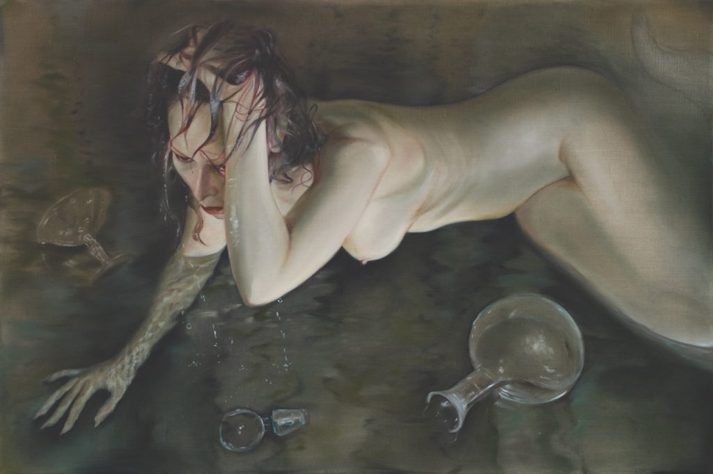 Nicolette Mishkan | Slow Motion Siren Sex Nicolette Mishkan, MIDNIGHT ABYSS, 2024/25, oil on linen, 24 x 36 inches. Photo by Paul Salveson; Courtesy of the artist and Megan Mulrooney Gallery.