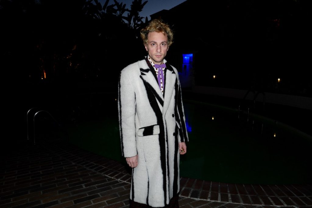 Reserved Magazine Marlon Magnee Photographed by Kevin Hayeland at the chateau marmont coat