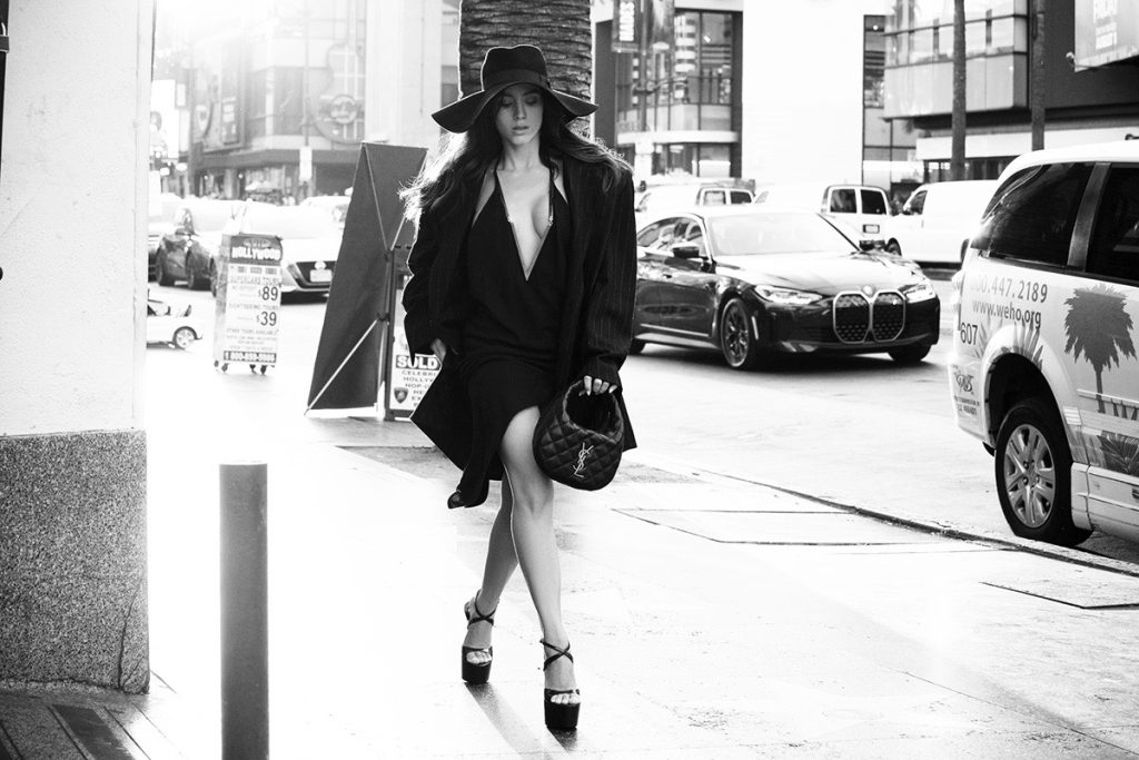 Tatiana Luter wears SAINT LAURENT BY ANTHONY VACCARELLO