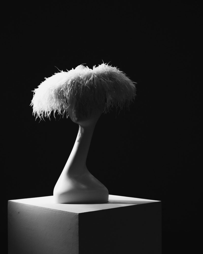 Photo courtesy Mich Dulce feather hat white