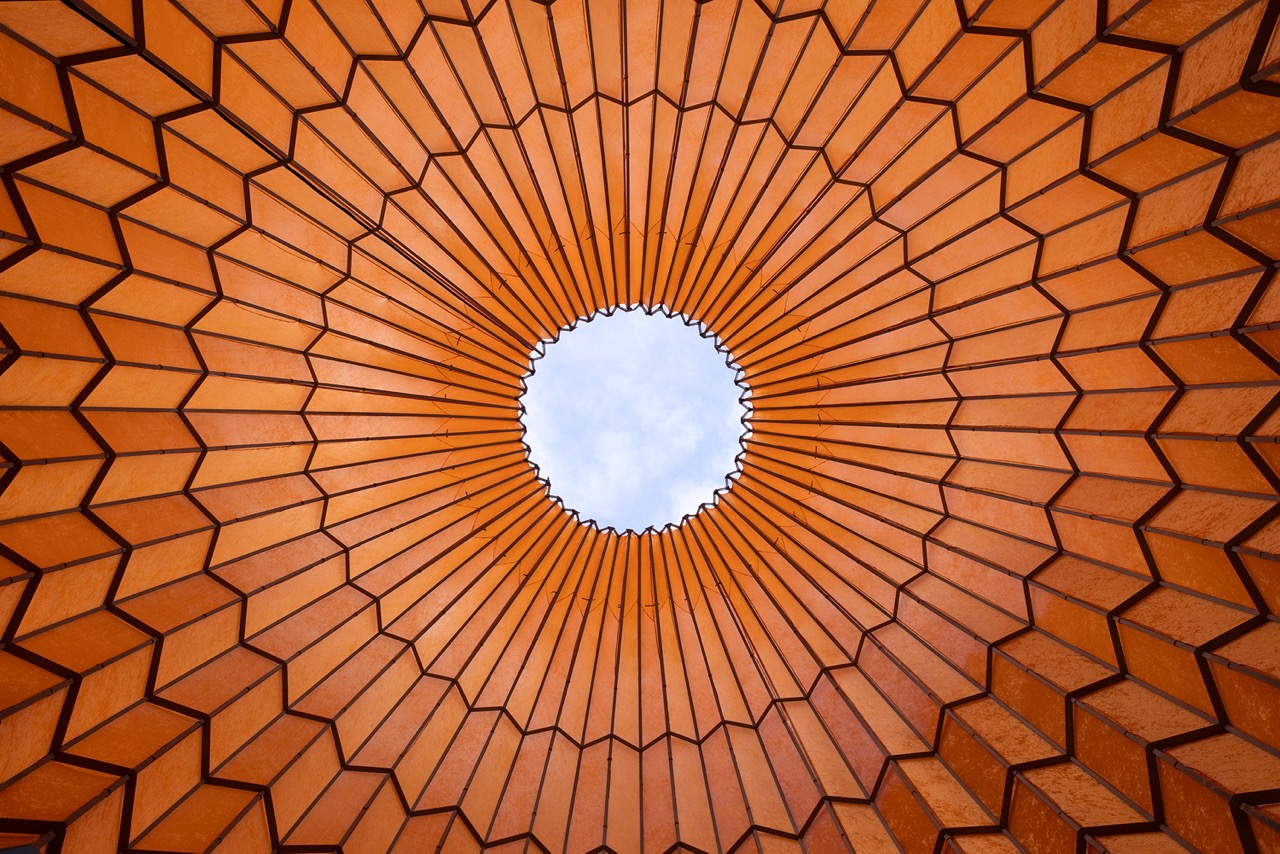 The Art of Coachella 2026 | Monuments of Comfort Starry Eyes by Kyriakos Chatziparaskevas. Photographed by Lance Gerber. looking up