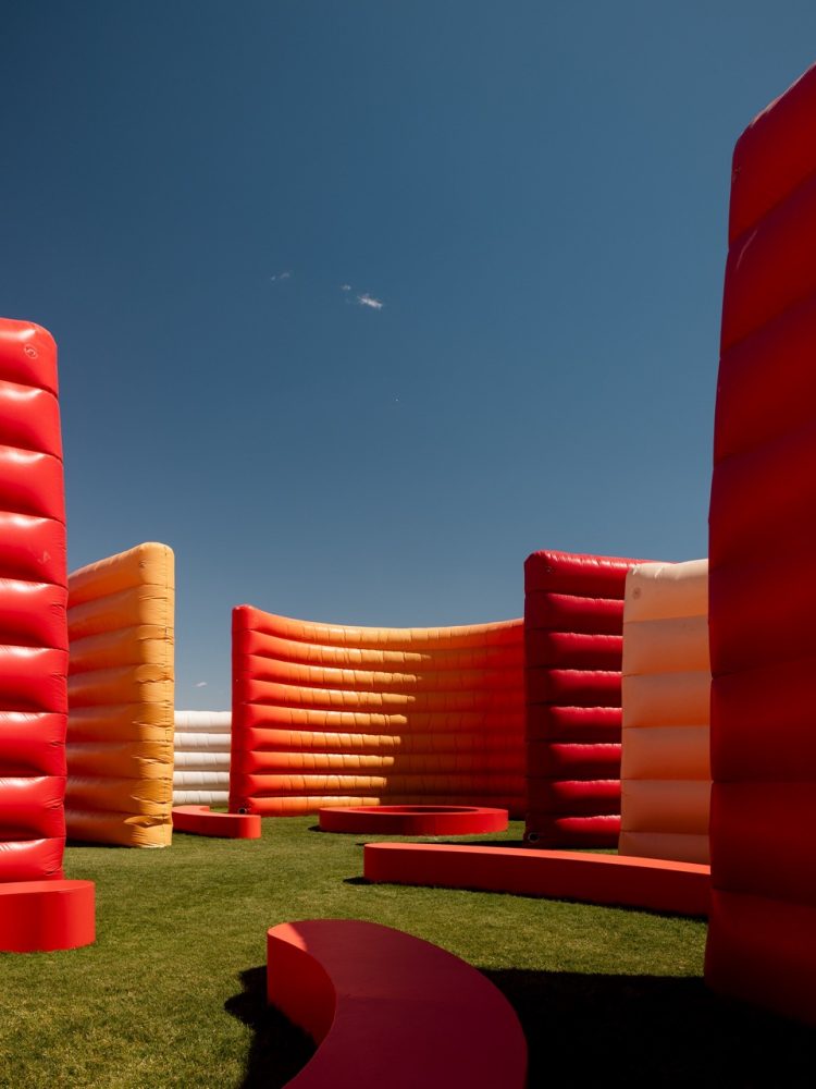 The Art of Coachella 2026 | Monuments of Comfort Maze by Sabine Marcelis. Photographed by Lance Gerber. day