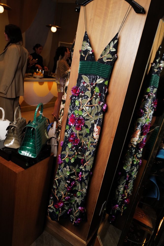 CATHERINE BLOOM FOR NORDSTROM Lauches with an intimate cocktail Nordstrom catherine bloom closet green dress